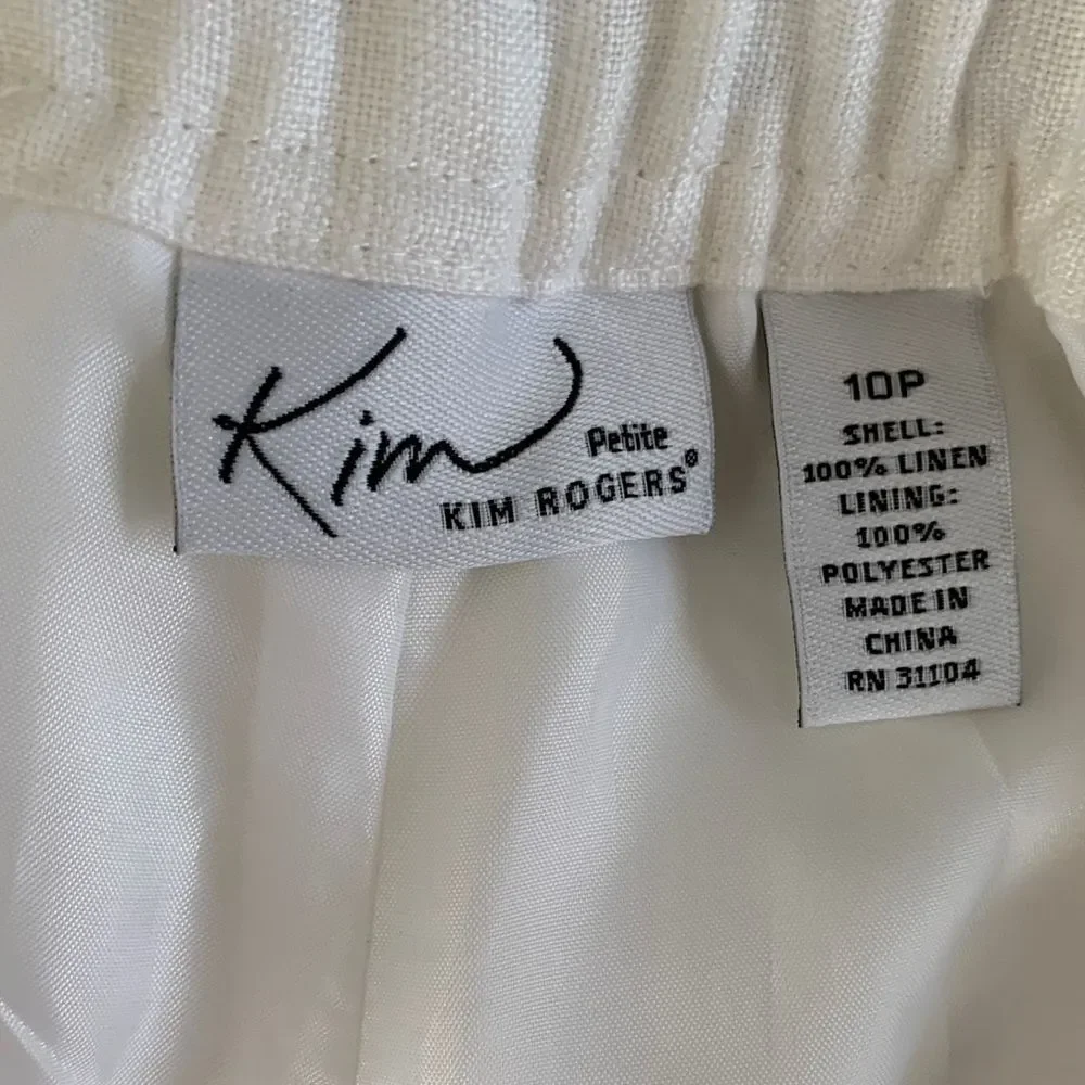Kim Roger’s Cropped Linen with Drawstring Pants Size 10P